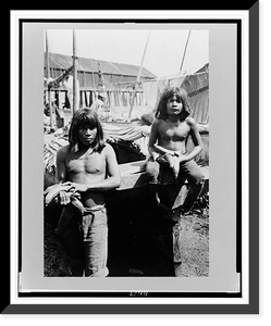 Historic Framed Print, Panama - San Blas. Native Indians at beach market,  17-7/8" x 21-7/8"