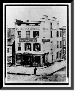 Exterior view of Henry A. Cassebeer's apothecary, Historic Reproduction