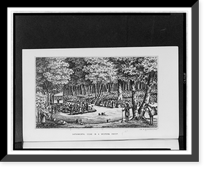 Historic Framed Print, Sacramental scene in a western forest.lith. of P.S. Duval & Co., Philda.,  17-7/8" x 21-7/8"