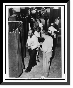 African American voters at the polls - Miami, Florida(?) Classic, Historic Reproduction