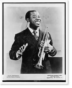Antique Portrait - Louis Armstrong, half-length portrait, standing