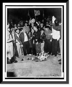 University of Alabama students burn desegregation literature during demonstration in Tuscaloosa, Ala., Feb. 6 against the enrollment of Autherine Lucy, an African American student Heritage Wall A