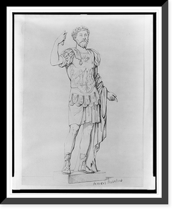 Historic Framed Print, [Full-length statue of Marcus Aurelius, Emperor of Rome, standing facing front],  17-7/8" x 21-7/8"