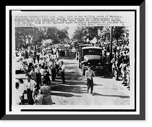Crowd of students, sightseers, and the press waiting outside Central High School, Little Rock, Arkansas.United Press Telephoto. Classic, Historic Reproduction