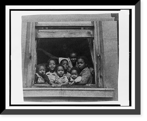 African American woman and six children at window, Antique Wall Art