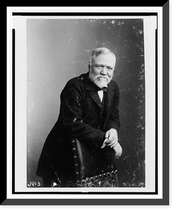 Historic Framed Print, [Andrew Carnegie, three-quarter length portrait, leaning on chair, facing front],  17-7/8" x 21-7/8"