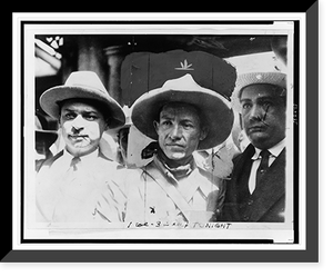 Historic Framed Print, [Augusto Sandino (center), head-and-shoulders portrait, facing front, with two men],  17-7/8" x 21-7/8"