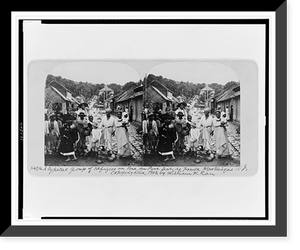 Historic Framed Print, A typical group of refugees on Rue du Pave Fort de France Martinique W.I.,  17-7/8" x 21-7/8"