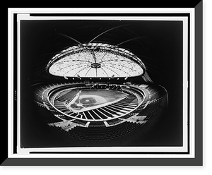 Historic Framed Print, [Fisheye view of the interior of the Houston Astrodome],  17-7/8" x 21-7/8"