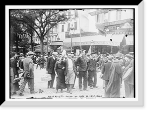 Historic Framed Print, Reservists going to Gare de L'est, Paris,  17-7/8" x 21-7/8"