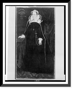 Historic Framed Print, [Mary Stuart, Queen of Scots, full-length portrait, standing, facing slightly left],  17-7/8" x 21-7/8"