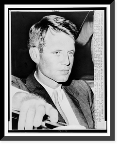 Historic Framed Print, [Robert F. Kennedy, head-and-shoulders portrait, seated in automobile, facing right],  17-7/8" x 21-7/8"