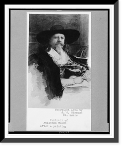 Historic Framed Print, [Adolphus Busch, half-length portrait, seated, facing slightly right],  17-7/8" x 21-7/8"