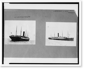 Black & White Photo - Two photographs of the Carpathia with Titanic (2)