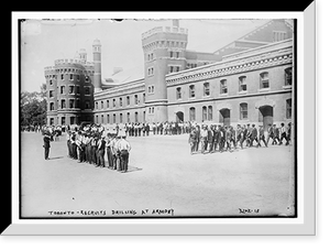 Historic Framed Print, Toronto recruits drilling at armory,  17-7/8" x 21-7/8"