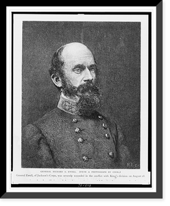 General Richard S. Ewell. General Ewell, of Jackson's Corps, was severely wounded in the conflict with King's division on August 28.H.V. sc ; from a photograph by Cook, Antique Poster
