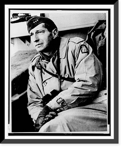 Lieutenant General Mark W. Clark, Commanding General of the United States Fifth Army, three-quarter length portrait, seated, facing left, Antique Print