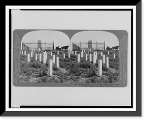 Historic Framed Print, Monuments to Gen. Custer and his brave men who fell about him, Custer Battlefield, Wyo.,  17-7/8" x 21-7/8"