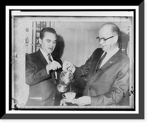 Georgia governor Lester G. Maddox pours a cup of coffee for former Alabama governor George Wallace at the governor's mansion in Atlanta, Vintage Poster