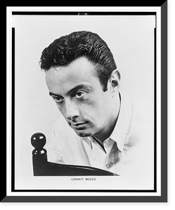 Historic Framed Print, [Lenny Bruce, head-and-shoulders portrait, facing left],  17-7/8" x 21-7/8"