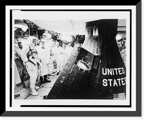 Astronauts Edward H. White and James A. McDivitt with Complex Leader" Gunther Wandt prepare for Gemini-4 mock simulated test at Cape Kennedy" Classic, Vintage Wall Art