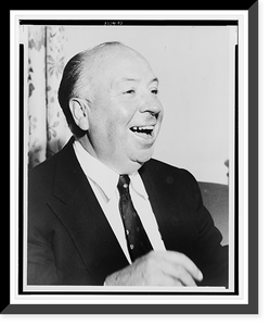 Alfred Hitchcock, head-and-shoulders portrait, facing right.World Telegram & Sun photo by Fred Palumbo. Classic, Antique Poster