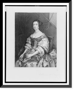 Catherine of Braganza, three-quarter length portrait, seated, facing front, Antique Poster