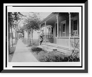 Sixteen year old messenger boy entering crib" in Red Light district. Location: San Antonio, Texas.", Vintage Poster