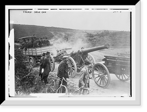 Historic Framed Print, French Siege gun,  17-7/8" x 21-7/8"