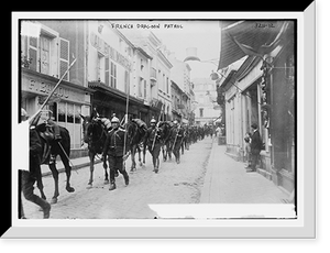 Historic Framed Print, French Dragoon patrol,  17-7/8" x 21-7/8"