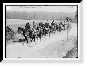 Historic Framed Print, French Dragoon and Chasseur Patrol,  17-7/8" x 21-7/8"