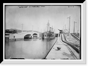 Historic Framed Print, SANTA CLARA in Miraflores locks,  17-7/8" x 21-7/8"