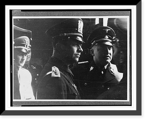 Historic Framed Print, [Reichstudentenf&uuml;hrer Dr. Gustav Adolf Scheel (right), head-and-shoulders portrait, standing, facing right, with another man in uniform, leading a German university mission to an Italian university],  17-7/8" x 21-7/8"