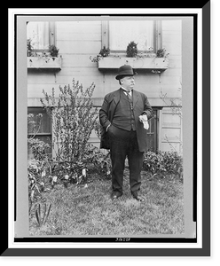 Historic Framed Print, [William Howard Taft, full-length portrait, standing on lawn, facing right],  17-7/8" x 21-7/8"