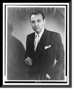 Aaron Miller (?), half-length portrait, standing, facing front, with one hand in pocket, the other holding a cigarette, Antique Print