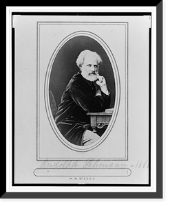 Historic Framed Print, [Rudolf Lehmann, three-quarter length portrait, seated, leaning on desk, facing front],  17-7/8" x 21-7/8"