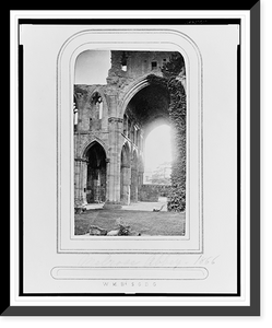 Historic Framed Print, Melrose Abbey - interior,  17-7/8" x 21-7/8"