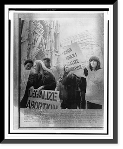 Demonstrators picketing in front of St. Patrick's Cathedral, New York City, in support of legalized abortion, Vintage Print