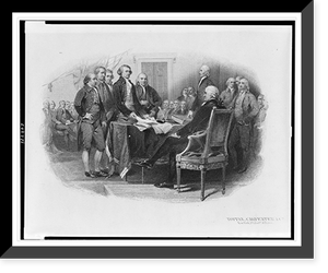 Bank note vignette with detail from the Declaration of Independence painting by John Trumball.Toppan, Carpenter & Co, Vintage Print