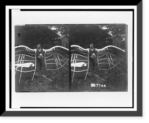 Stereograph of man with device designed for flying - 2, Historic Reproduction