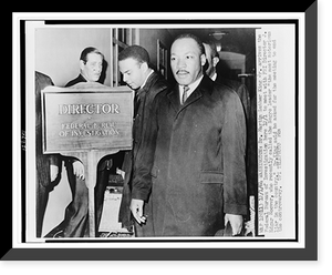 Dr. Martin Luther King, Jr. arriving at the Federal Bureau of Investigation to meet with FBI Director J. Edgar Hoover, Historic Reproduction