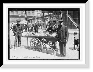 Street vendor, Italian wares, Historic Print