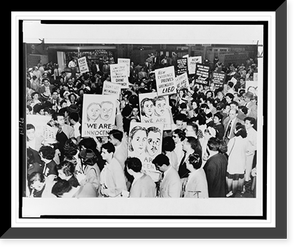 Demonstrators bound for Washington, D.C. with signs pleading for clemency for Ethel and Julius Rosenberg, fill Pennsylvania Station, Vintage Poster