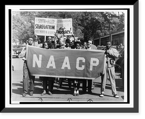 People marching with signs to protest segregation in education at the college and secondary levels.J.H. Lawson, Houston, Texas. - 3 Classic, Vintage Print