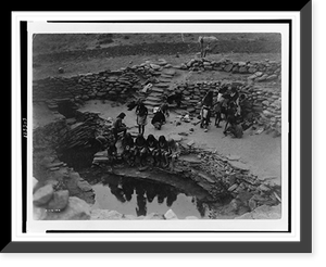 Flute ceremony at Tureva sic Spring, Middle Mesa, Antique Poster