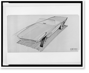 Vintage Photo Print - Design drawing for Avanti automobile (2)