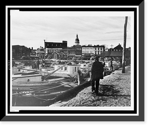 Annapolis, Md., 1938, boats of the oyster tongers laid up for the weekend during the winter oystering season Many are converted log canoes and sharpies, Vintage Wall Art