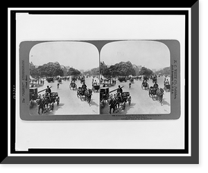 Historic Framed Print, Avenue du Champs Elysees from Rond Point to the Arch of Triumph, Paris, France,  17-7/8" x 21-7/8"