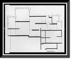 Paul Rudolph's penthouse apartment, 23 Beekman Place, New York City. Cross section. Photograph, Historic Print