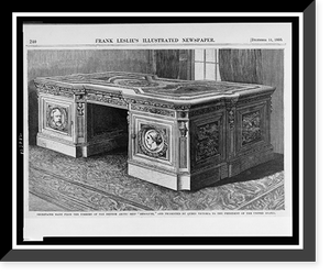 Secretaire made from the timbers of the British Arctic ship Resolute, and presented by Queen Victoria to the President of the United States, Historic Print